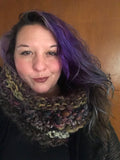 Purple handknit cowl snood