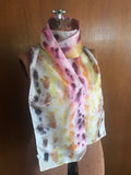 Long rainbow naturally hand dyed silk scarf