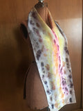 Long rainbow naturally hand dyed silk scarf