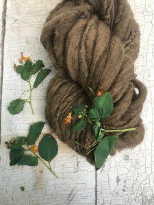 Jewelweed, heathered naturally dyed handspun yarn, 50 yards