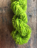 Chartreuse Lincoln wool locks yarn, 20 yards