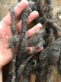 Dark Gray Finnsheep art yarn - jumbo handspun, 12 yards