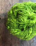 Chartreuse Lincoln wool locks yarn, 20 yards