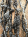 Dark Gray Finnsheep art yarn - jumbo handspun, 12 yards