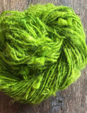 Chartreuse Lincoln wool locks yarn, 20 yards