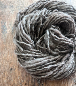 Mushroom grey/brown Shetland wool 50 yards handspun yarn