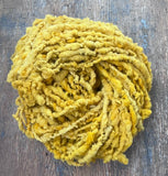 Buttered popcorn - nubbly textured Southdown wool handspun art yarn