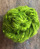 Chartreuse Lincoln wool locks yarn, 20 yards