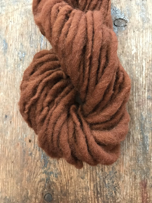 Dorset wool - Black walnut hull naturally dyed handspun yarn, 20 yards