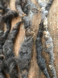 Dark Gray Finnsheep art yarn - jumbo handspun, 12 yards