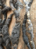 Dark Gray Finnsheep art yarn - jumbo handspun, 8 yards