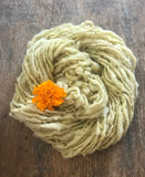 Marigold naturally dyed handspun corriedale yarn, 20 yards