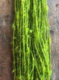 Chartreuse Lincoln wool locks yarn, 20 yards