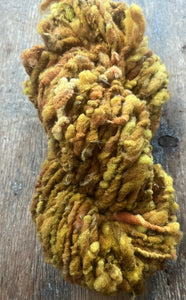 Maize - 50 yards nubbly handspun southdown wool art  yarn