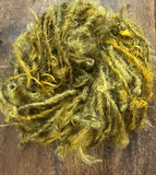 Cornucopia - mustard yellow mohair art yarn, 20 yards