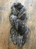 Brown/grey corriedale wool  yarn, nubbly lockspun natural art yarn