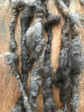 Dark Gray Finnsheep art yarn - jumbo handspun, 12 yards