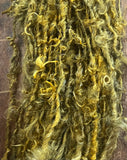 Cornucopia - mustard yellow mohair art yarn, 20 yards