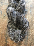 Brown/grey corriedale wool  yarn, nubbly lockspun natural art yarn