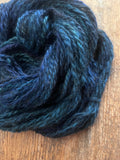 Royal blue handspun yarn two ply lincoln wool yarn, 50 yards