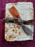 Rust dyed handmade upcycled flexible textural art journal - add as many pages as you like!