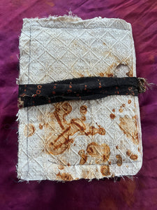 Rust dyed handmade upcycled flexible textural art journal - add as many pages as you like!