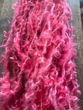 Heart’s Desire - pink curly handspun Lincoln wool yarn