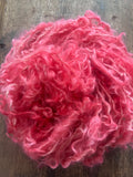 Heart’s Desire - pink curly handspun Lincoln wool yarn