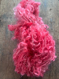 Heart’s Desire - pink curly handspun Lincoln wool yarn