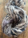 Logwood purple-grey naturally dyed luxury fiber art yarn, 20 yards