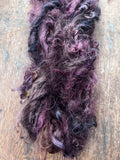 Plum Pudding, plummy coppery handspun mohair yarn, 20 yards