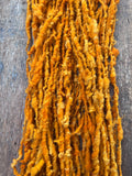Ray of Sunshine - nubbly orange handspun southdown wool art  yarn
