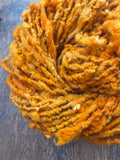 Ray of Sunshine - nubbly orange handspun southdown wool art  yarn