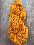 Ray of Sunshine - nubbly orange handspun southdown wool art  yarn