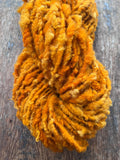Ray of Sunshine - nubbly orange handspun southdown wool art  yarn