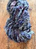 Ferris Wheel - nubbly Southdown wool art yarn, purples and blues