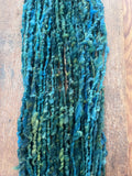 Tidal - nubbly blue green handspun Southdown wool art yarn