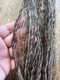 Two-tone brown Shetland handspun yarn, 50 yards