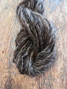 Two-tone brown Shetland handspun yarn, 50 yards