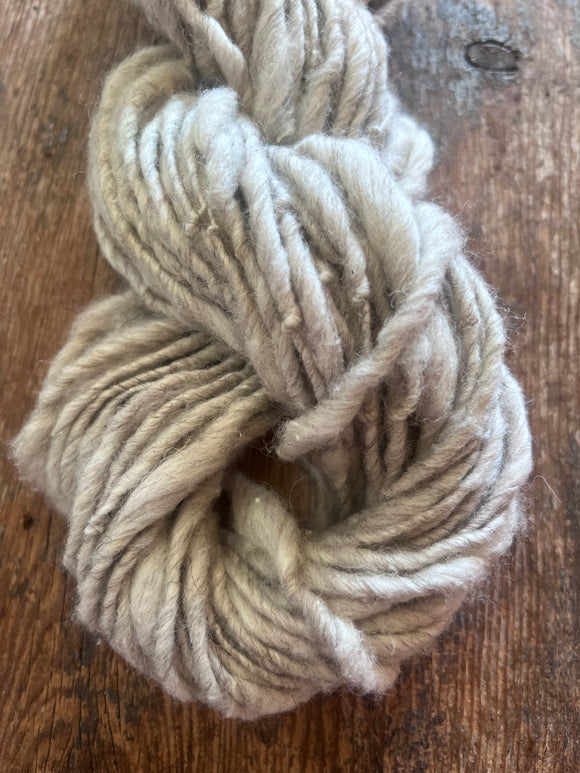 Softly silver 50/50 wool/cotton handspun bulky art yarn