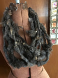 Dark Gray Finnsheep art yarn - jumbo handspun, 12 yards