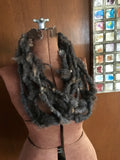 Dark Gray Finnsheep art yarn - jumbo handspun, 12 yards