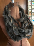 Dark Gray Finnsheep art yarn - jumbo handspun, 12 yards