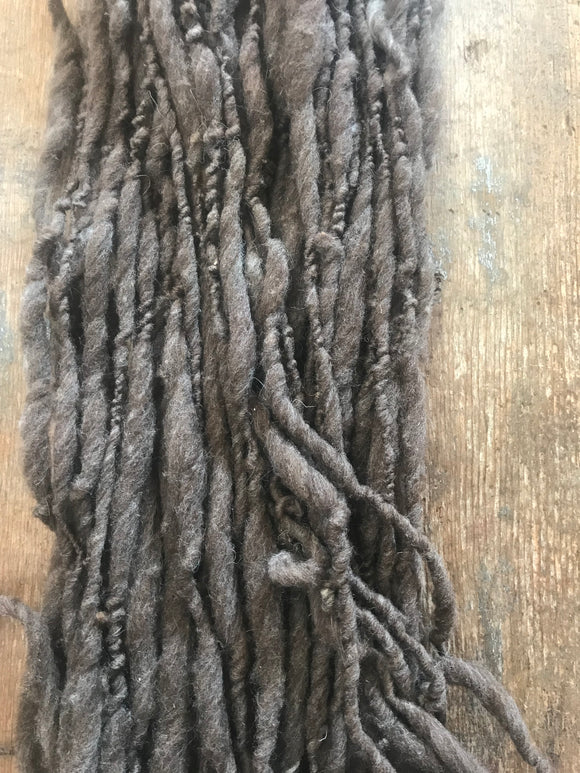 Brown corriedale handspun yarn, 50 yards corriedale wool