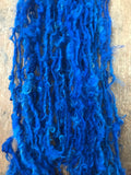 Royal Blue curls - handspun yarn, 50 yards