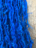 Royal Blue curls - handspun yarn, 20 yards