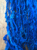 Royal Blue curls - handspun yarn, 20 yards