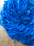 Royal Blue curls - handspun yarn, 50 yards