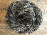 Brown/grey corriedale wool  yarn, nubbly lockspun natural art yarn