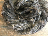 Brown/grey corriedale wool  yarn, nubbly lockspun natural art yarn